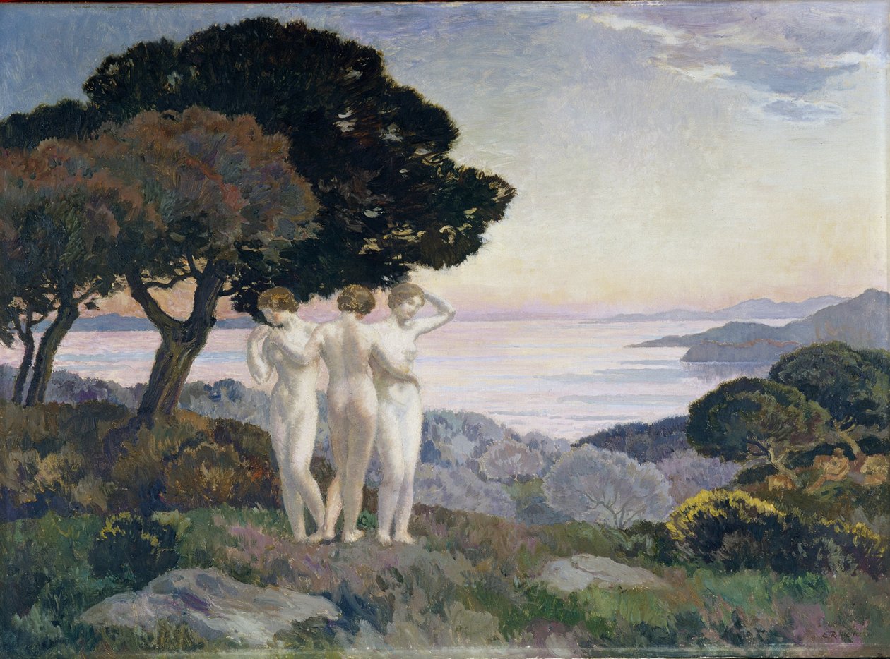 De tre nåder-malerier af Emile rene Menard (1861-1930) 20. århundrede Obligatorisk omtale: Samlingsstiftelsen vedrørende de Provence, Marseille af Marie Auguste Emile Rene Menard