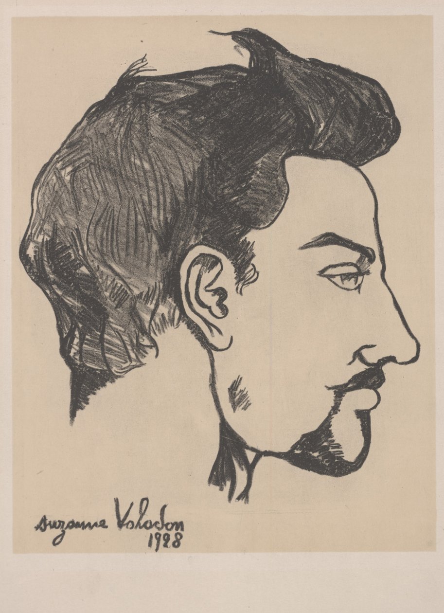 Portræt af Utrillo i profil af Marie Clementine Valadon