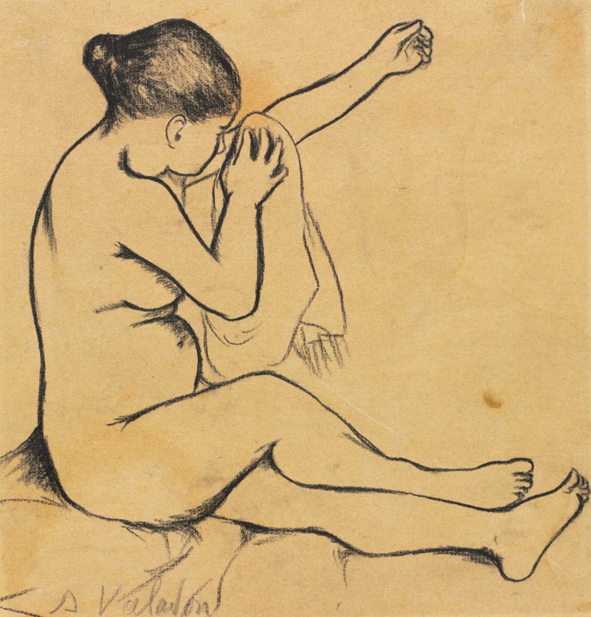 Siddende nøgen kvinde, første tredje 1900-tallet. af Marie Clementine (Suzanne) Valadon