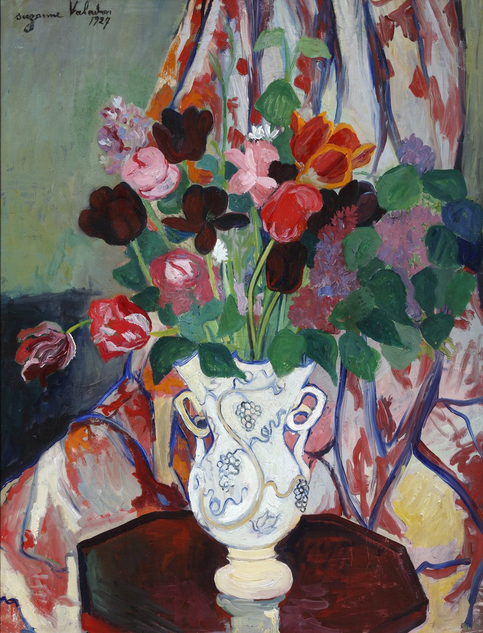 Vase med tulipaner, 1927 af Marie Clementine (Suzanne) Valadon