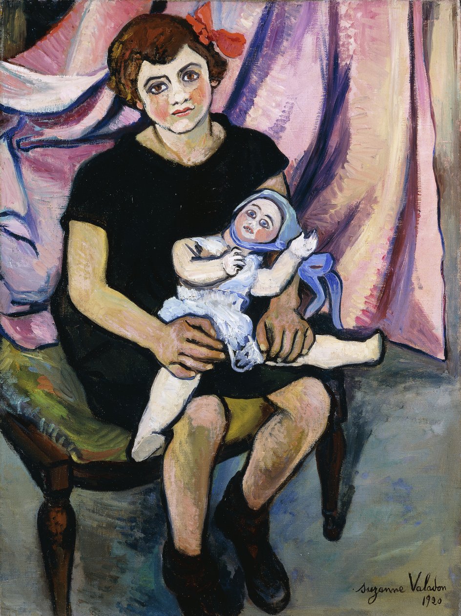 Pige med en dukke; Pige med en dukke, 1920 af Marie Clementine Valadon