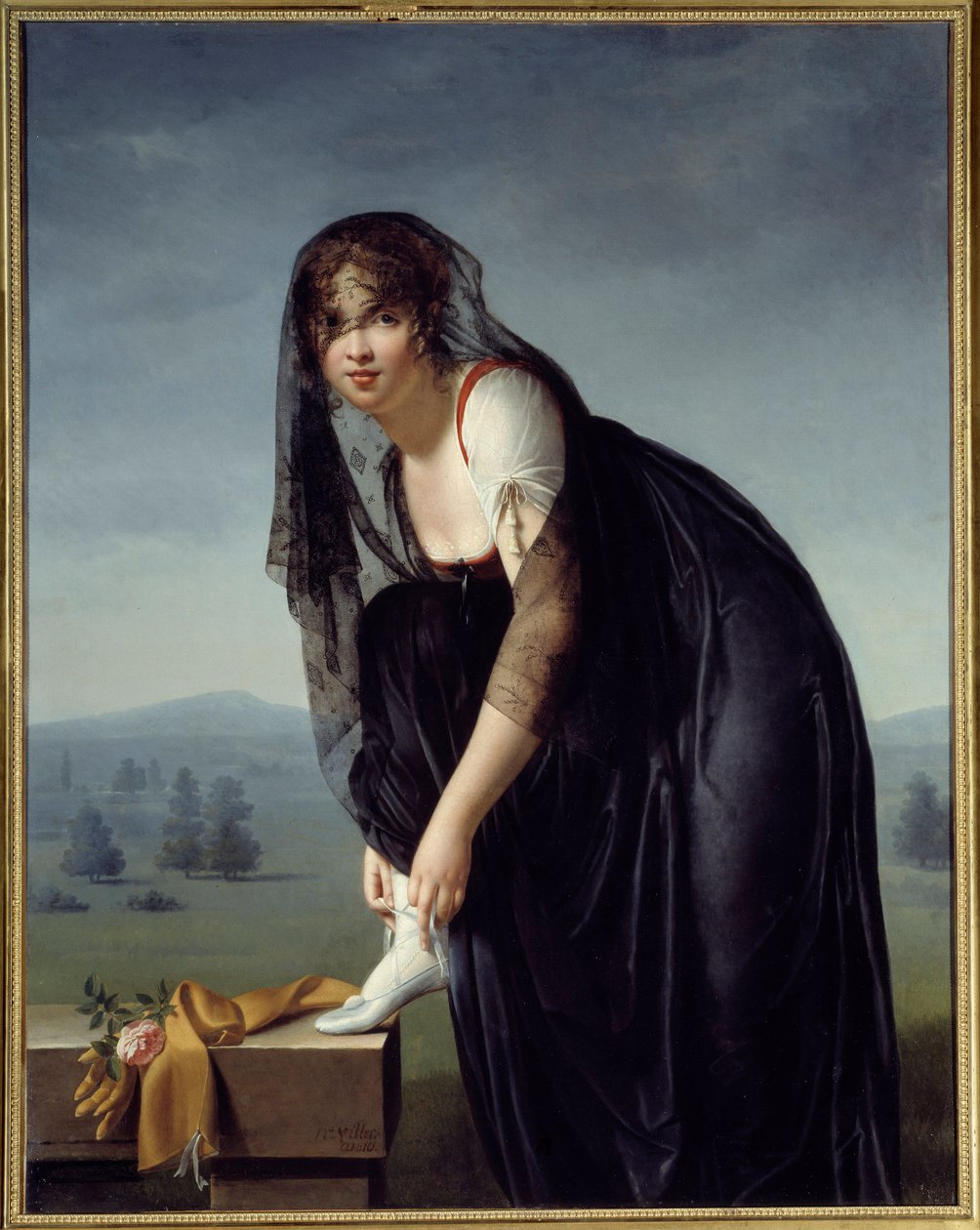 Studie af en kvinde efter naturen, også kaldet et portræt af Madame Subtra. Maleri af Marie Denise Villers (1772-1821) af Marie Denise Villers