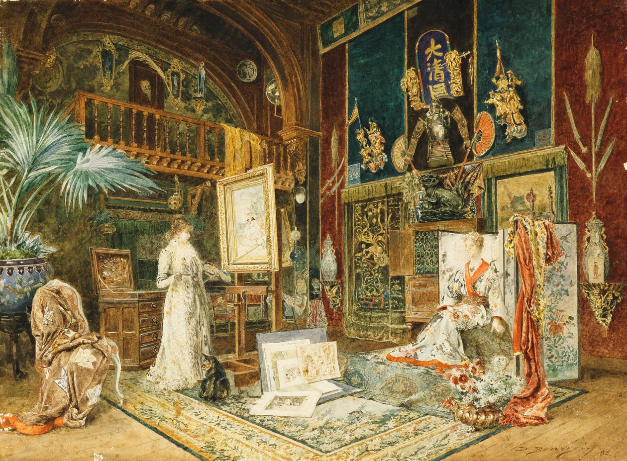 The Studio of Sarah Bernhard, 1885 af Marie Desire Bourgoin
