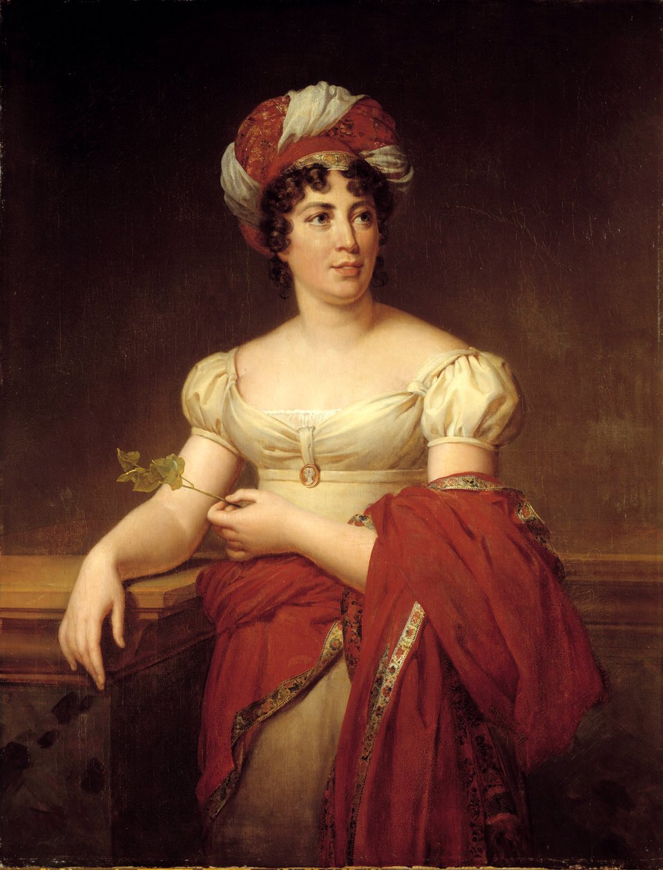 Portræt af Germaine Necker, baronesse af Stael Holstein kaldet Madame de Stael (1766-1817), schweizisk romanforfatter og essayist. Maleri af Marie Eleonore Godefroid (1778-1849) af Marie Eleonore Godefroid