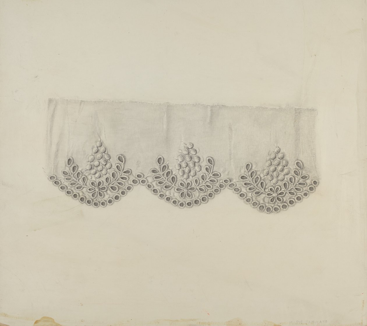 Broderet kant, ca. 1938. af Marie Famularo