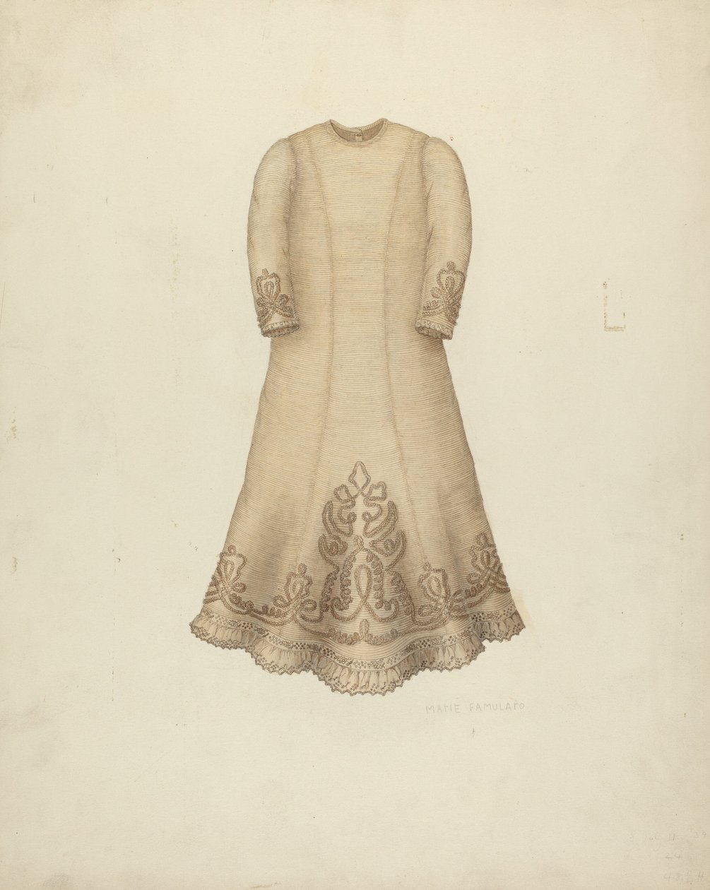Spædbarnskjole, ca. 1938. af Marie Famularo