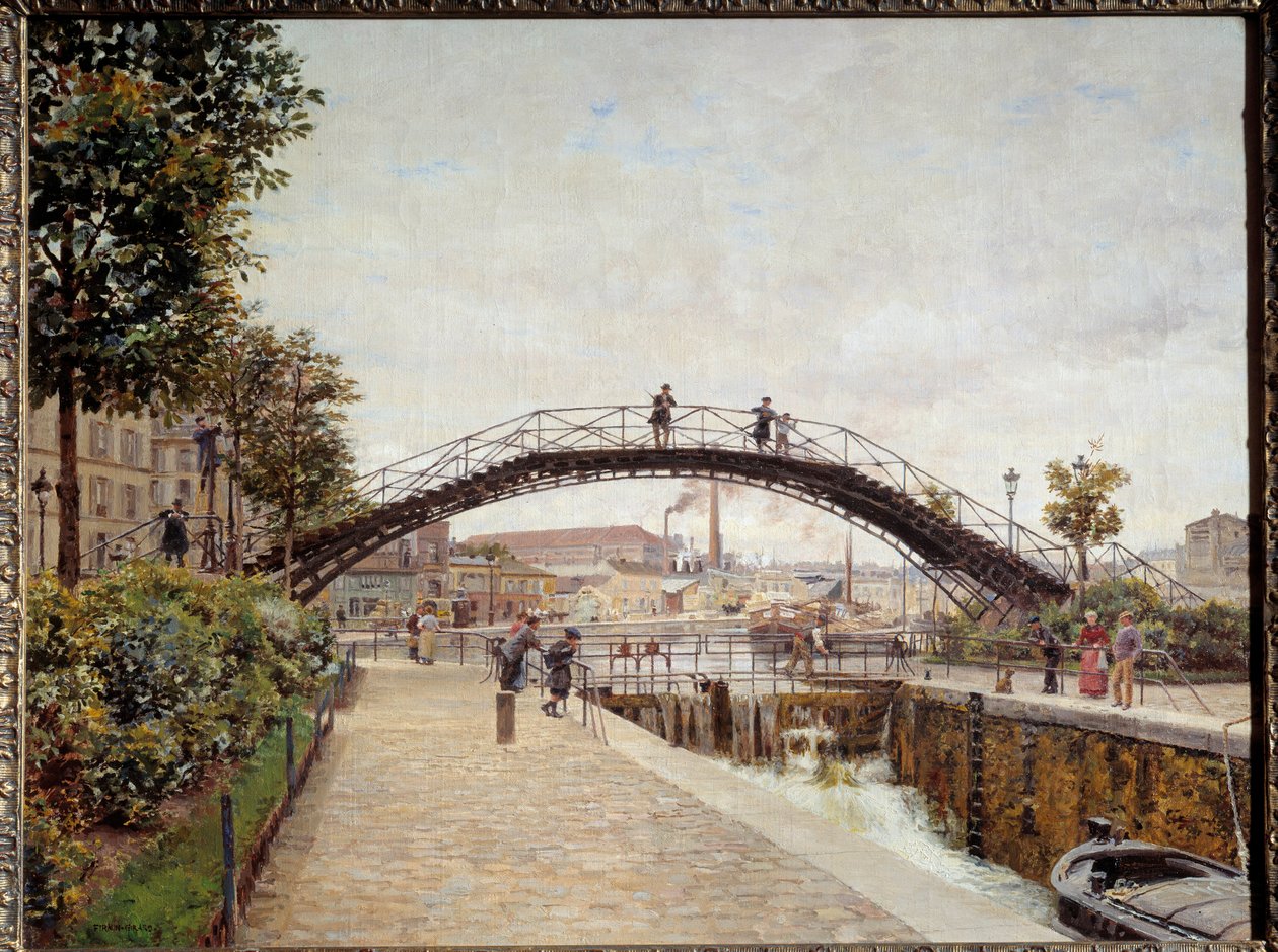 Kanalhelgen Martin i Paris Maleri af Firmin Girard (1838-1921) 1800-tallet søn. 05x0,65 m Paris, Carnavalet Museum af Marie Francois Firmin Girard