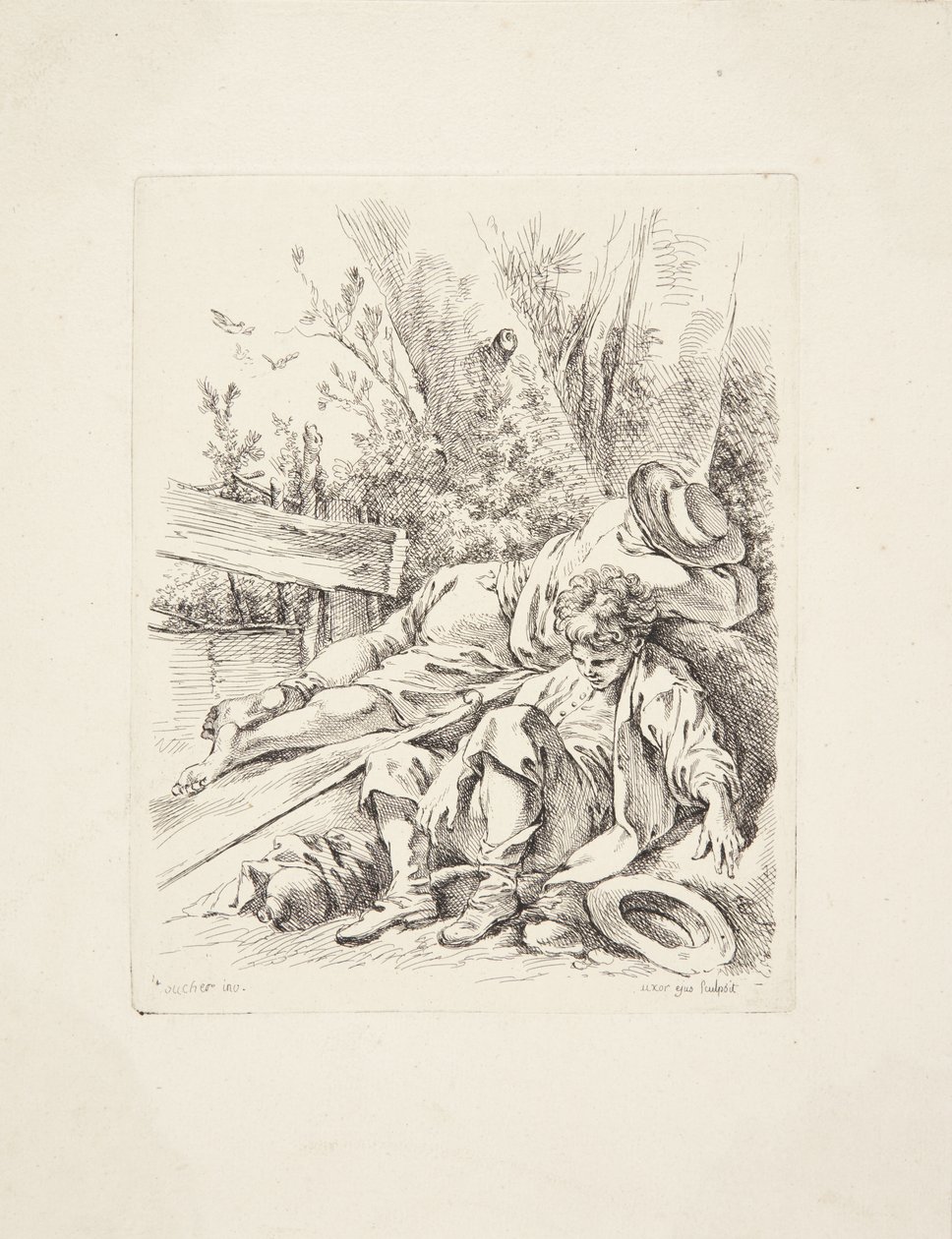 To drenge sover op ad et træ af Marie Jeanne Boucher