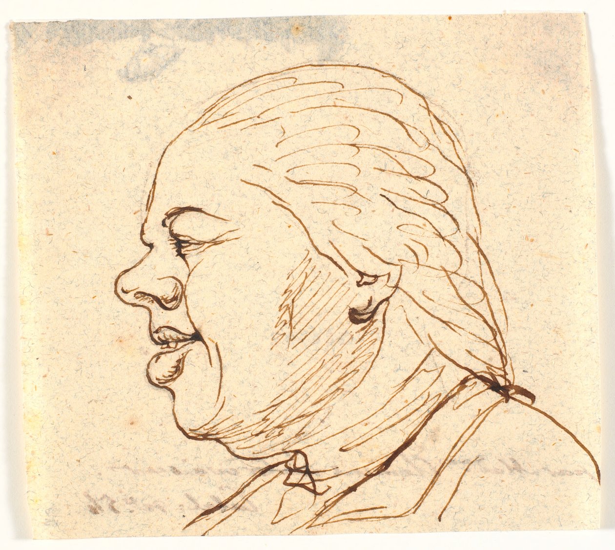 Herreportræt. Profil til venstre. Karikatur af Marie Jeanne Clemens