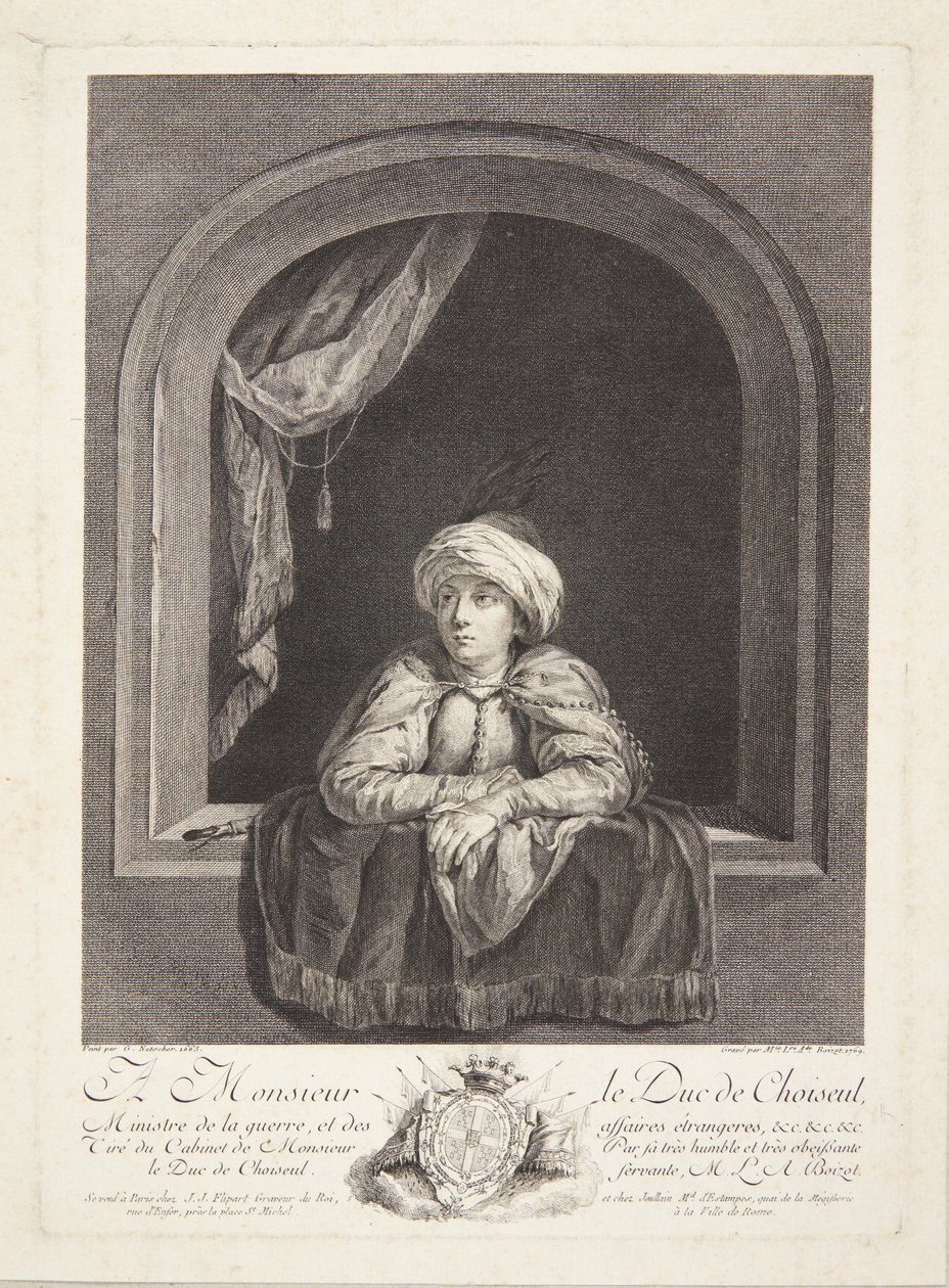 En dreng med turban i et vindue af Marie Louise Adélaïde Boizot