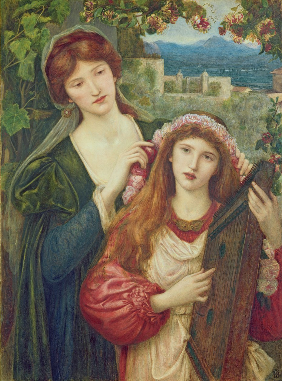 Saint Cecilys barndom af Marie Spartali Stillman
