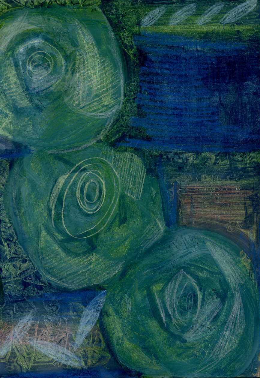 Pattern, 2020 (olie og blandede medier på A4-papir) af Marina Falco