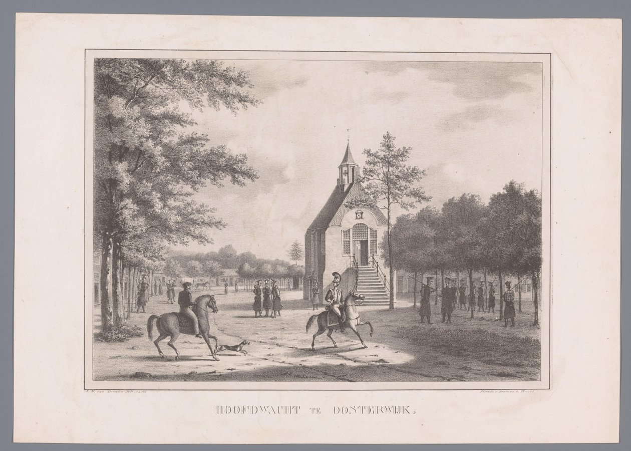 Udsigt over hovedvagten i Oosterwijk Hoofdwacht i Oisterwijk (titel på objekt) af Marinus Adrianus van Straten
