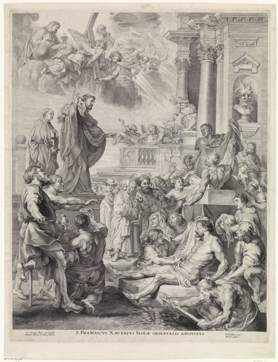 H. Franciscus Xavier wekt een dode tot leven St. Francis Xavier, apostel i det østlige Indien (titel på objekt) af Marinus Robyn van der Goes
