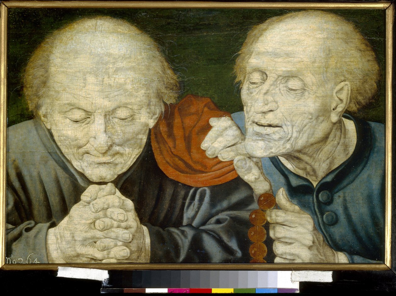 To gamle mænd (To gamle mænd). Maleri af Marinus Claeszoon van Reymerswaele (ca. 1490-efter 1567), olie på træ. hollandsk kunst fra det 16. århundrede. State A. Pushkin Museum of Fine Arts, Moskva. af Marinus van Reymerswaele