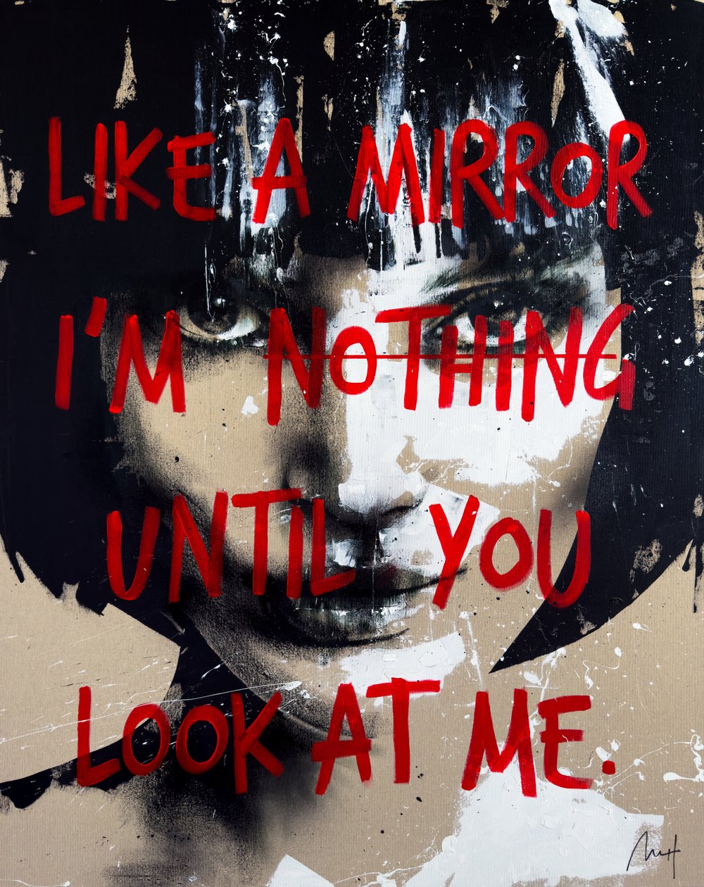 Like A Mirror, 2024 (akryl og olie på omvendt lærred) af Mario Henrique