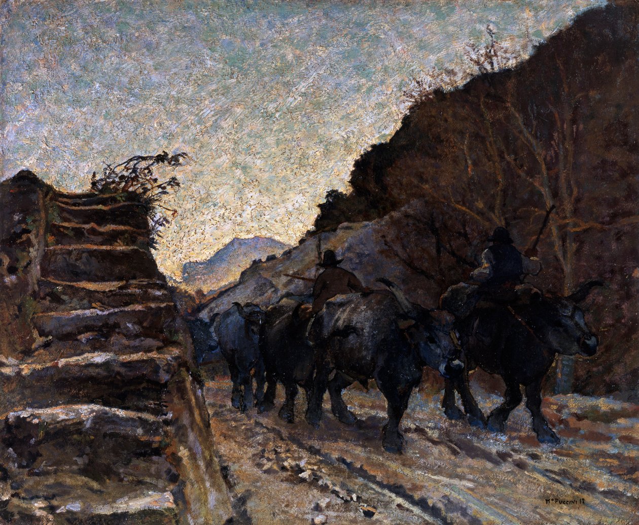 Vender tilbage fra arbejde i Versilia af Mario Puccini