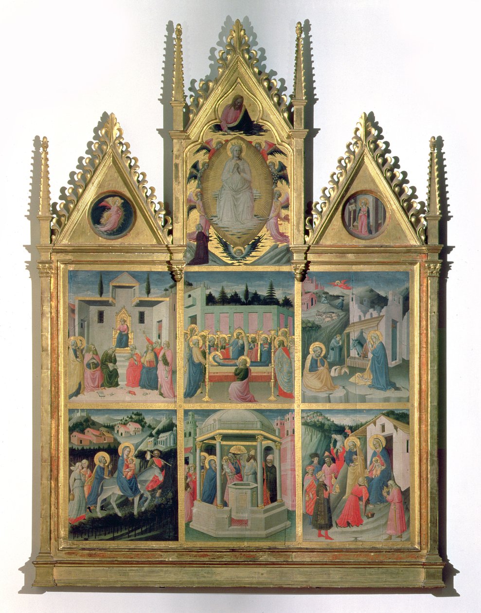Scener fra Kristi og Jomfruens liv, polyptykon (panel) af Mariotto di Cristofano
