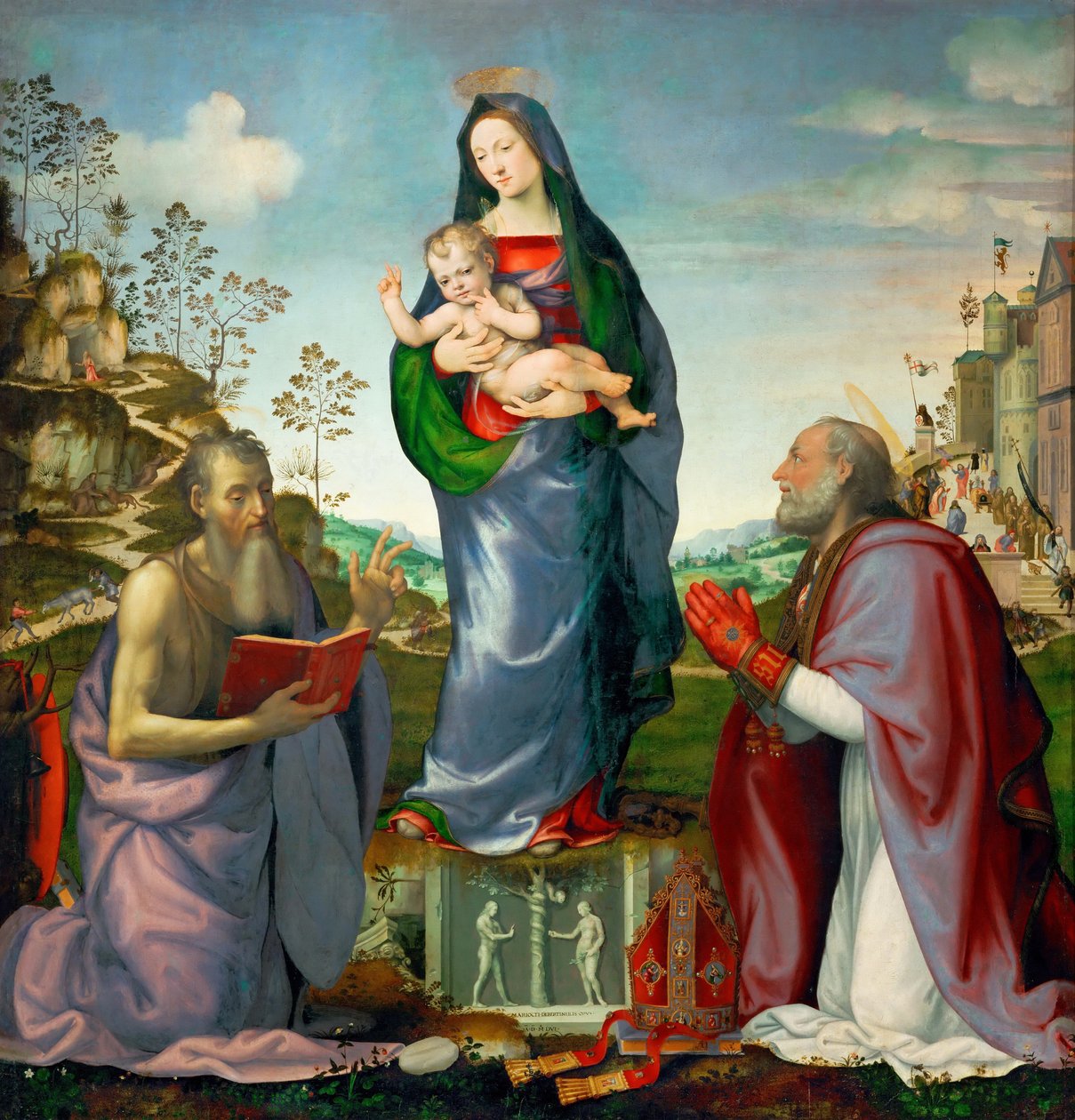 Madonna og barn med de hellige James og Zenobius, 1506 af Mariotto Albertinelli