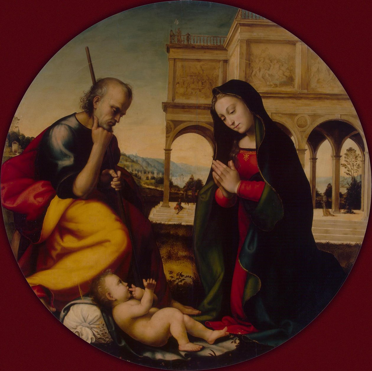 Tilbedelsen af Kristusbarnet, ca. 1500 af Mariotto Albertinelli
