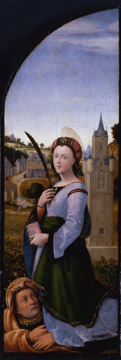 Triptykon: Sankt Barbara og hendes far Dioscurus, 1500 af Mariotto Albertinelli