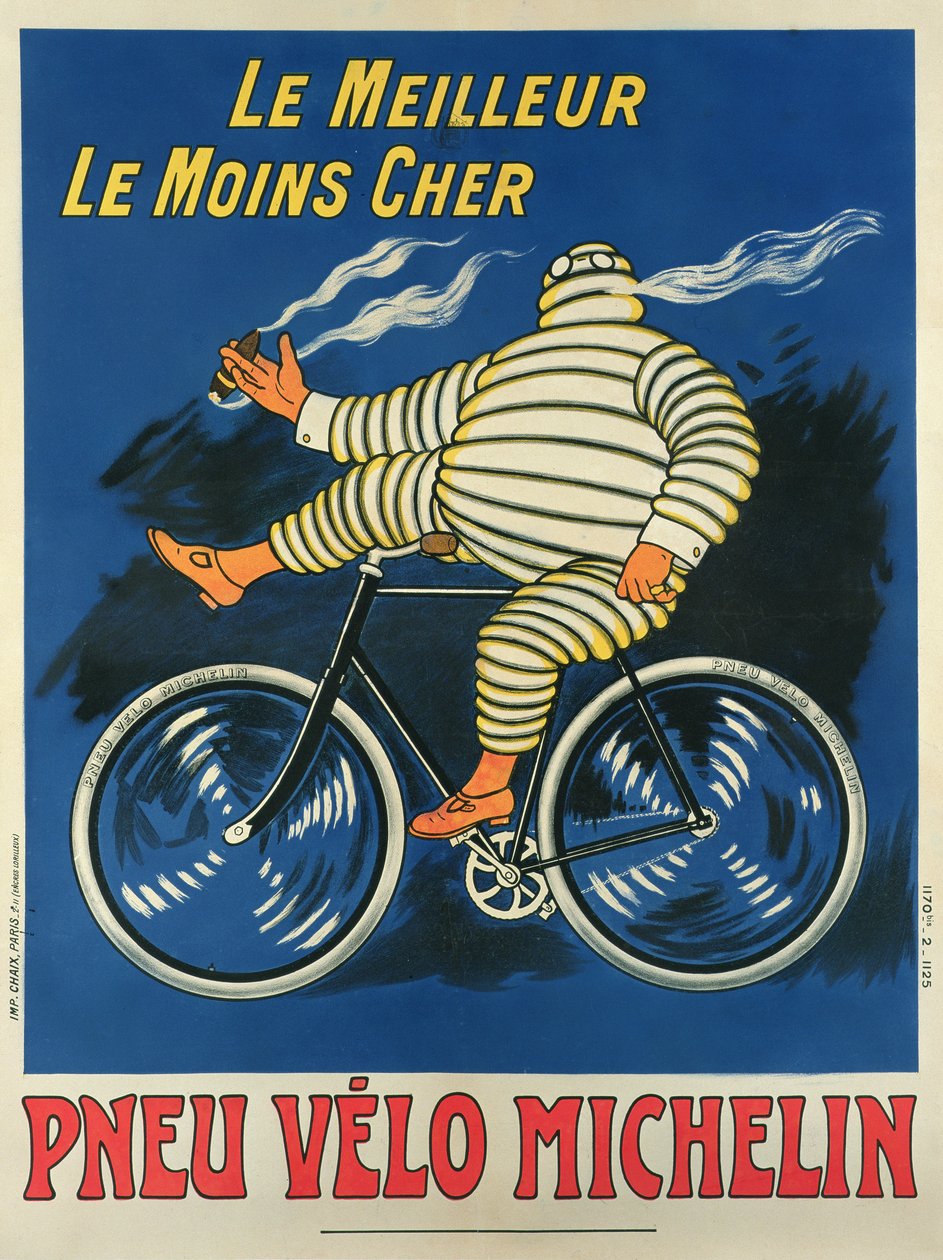 Plakat med reklame for Michelin-dæk, trykt af Chaix, Paris af Marius (1867 1946) Rossillon