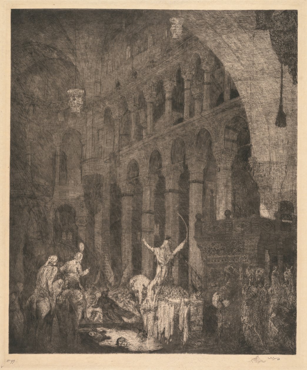 Mohammed II i Aye Sophia af Marius Alexander Jacques Bauer