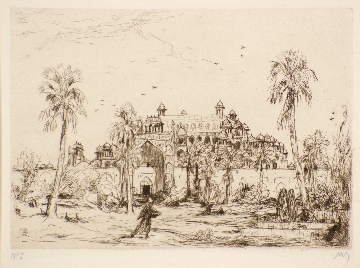 Uden titel [Palads i Nordafrika] (radering) af Marius Alexander Jacques Bauer