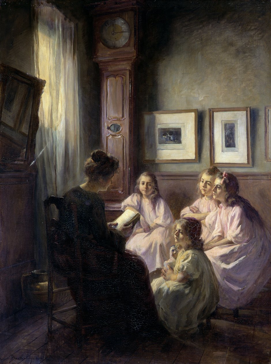 Fortællinger for børn, 1904 olie på lærred af Marius Bartholoty