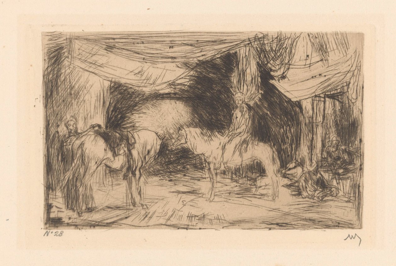 Bazar i Smyrna af Marius Bauer (signed by artist)