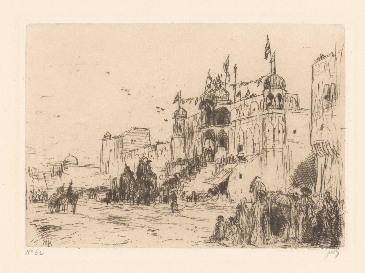 Gade i Jeypore af Marius Bauer (signed by artist)
