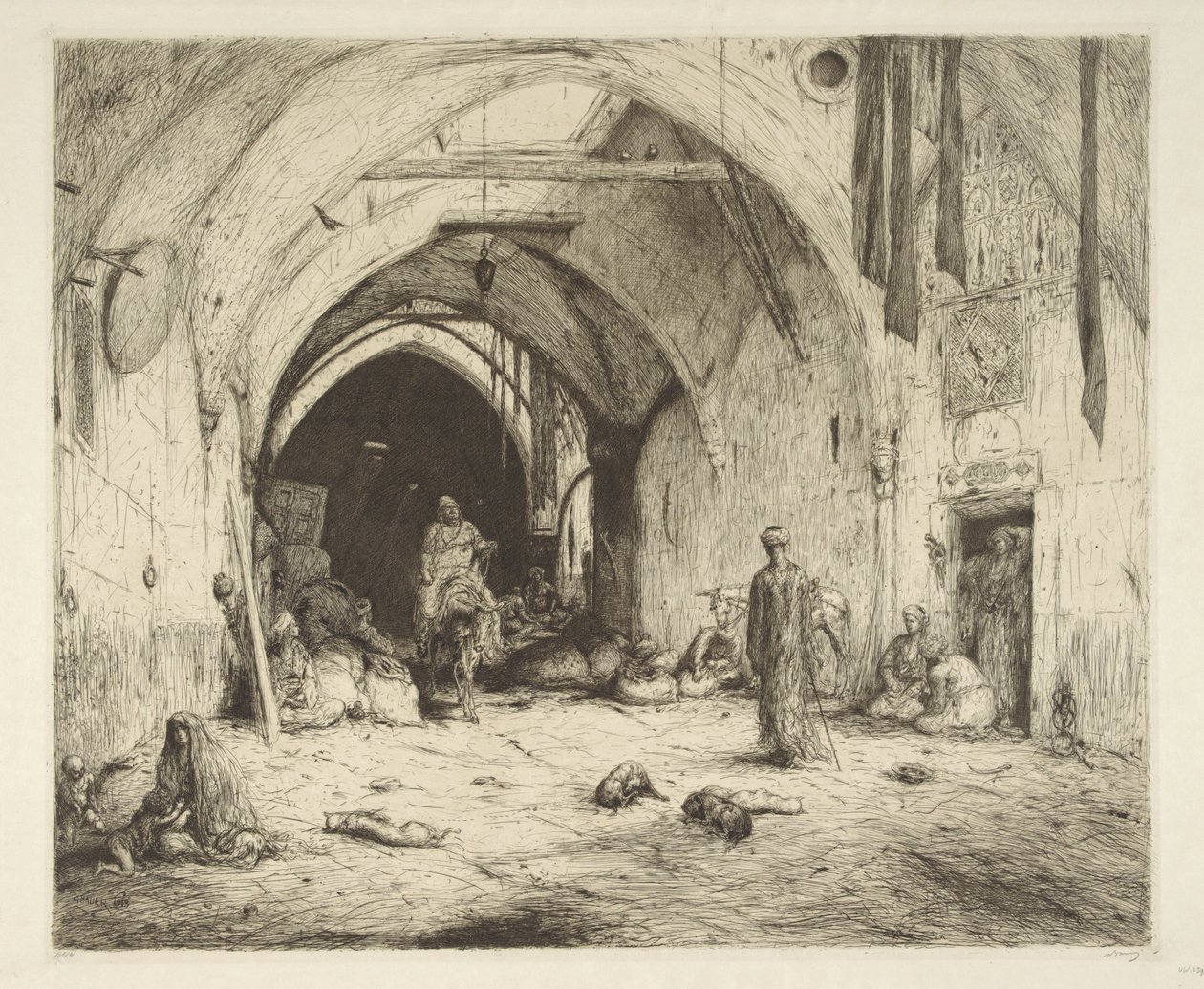 Bazar i Damaskus af Marius Bauer