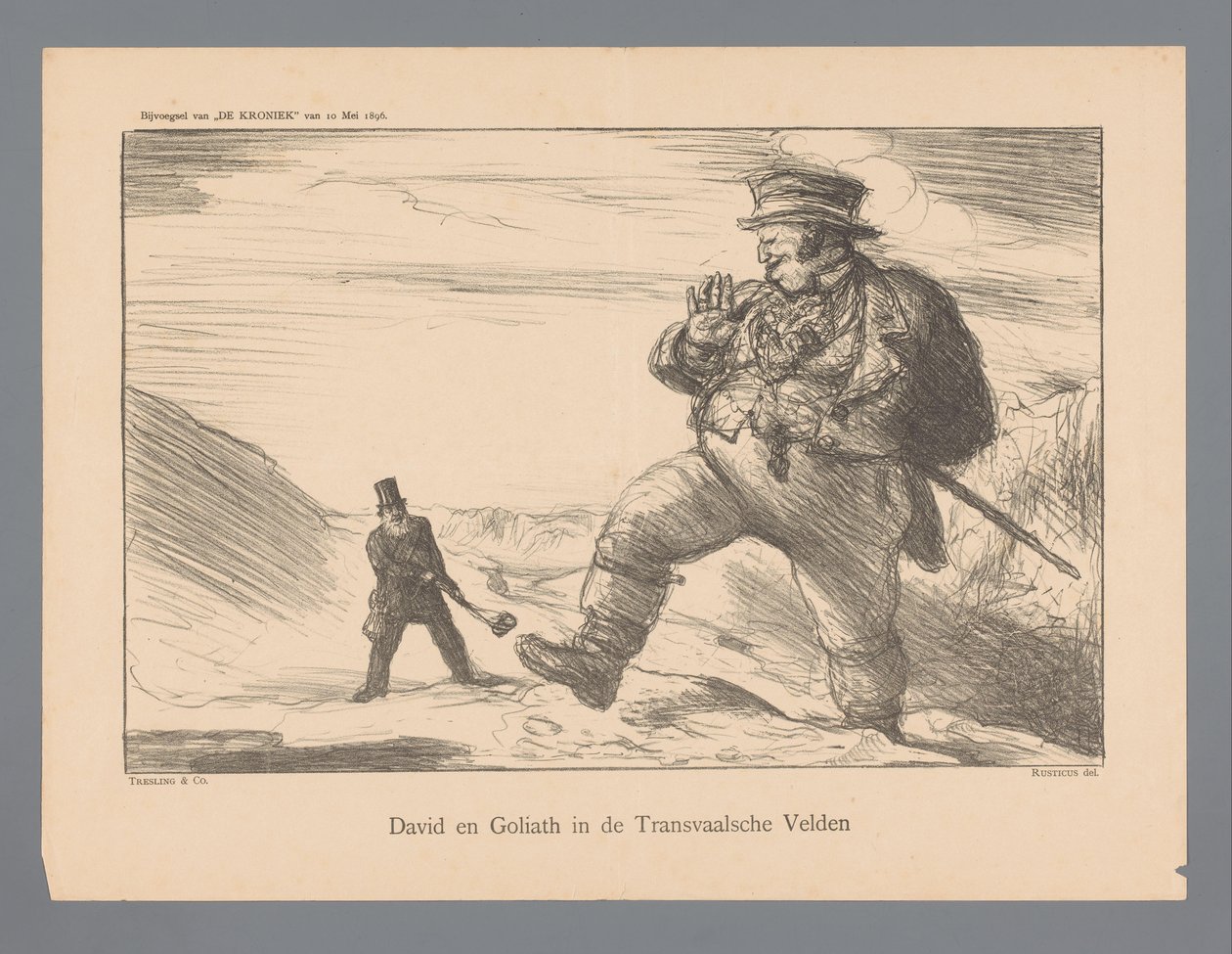 David og Goliat i Transvaal Fields (titel på objekt) af Marius Bauer