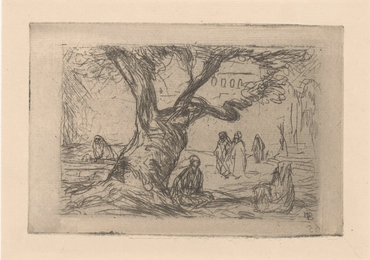 Figurer under et træ af Marius Bauer