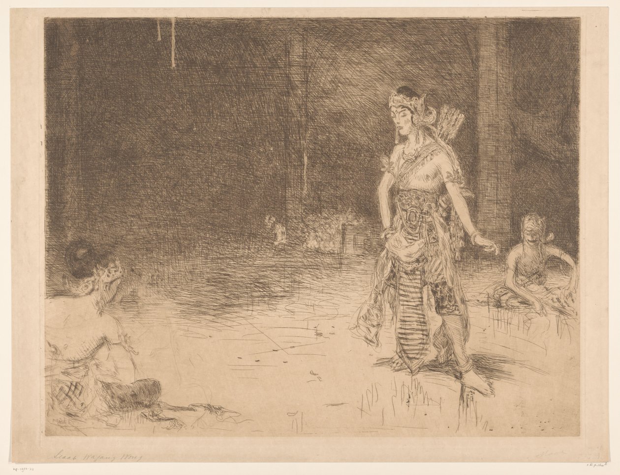 Wayang Wong (original titel på objekt) Indisk hyldest i anledning af HM Dronningens sølvbryllup (original serietitel) af Marius Bauer