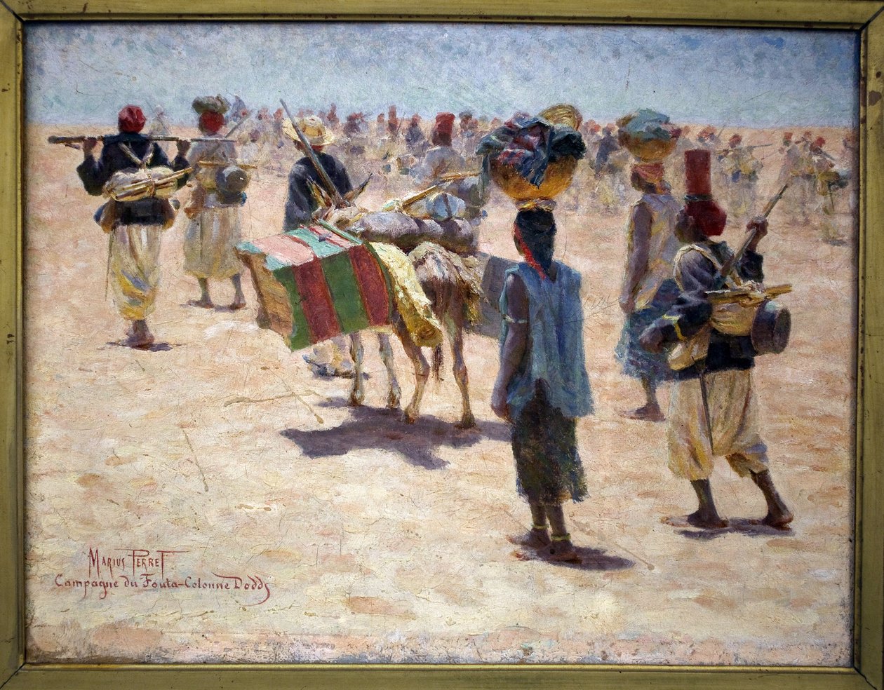 Senegalesiske bagvagtsskytter, Fouta-kampagne (Guinee; Fouta-Djalon), Dodds-søjle, skitse. Maleri af Marius Perret (1853-1900), olie på lærred, før 1895. Museum of Fine Arts i Pau. af Marius Perret