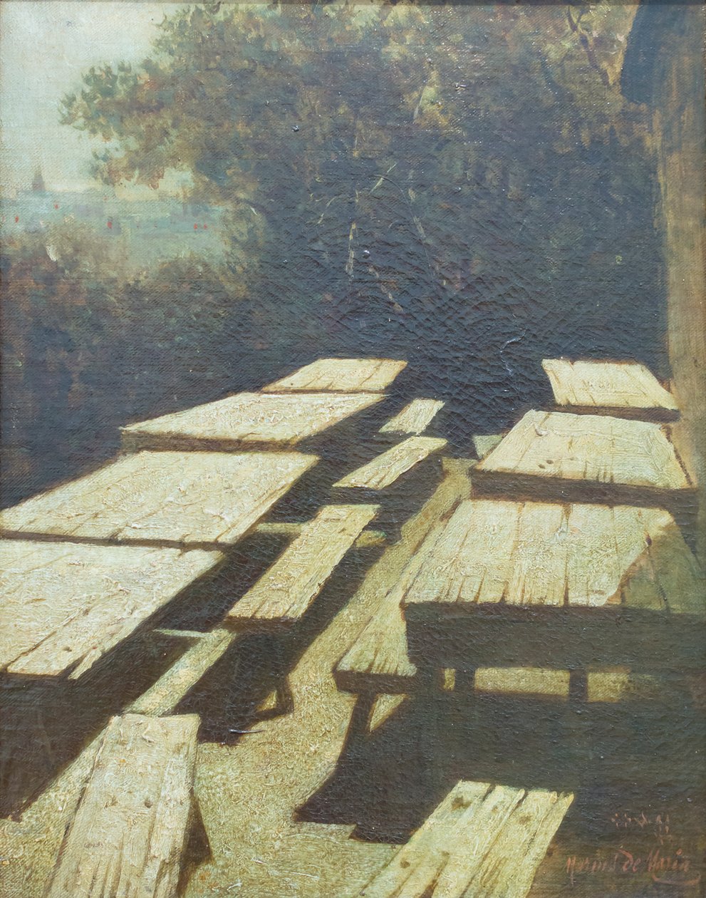 Månen på bordene i en værtshus af Marius Pictor (1852 1924)