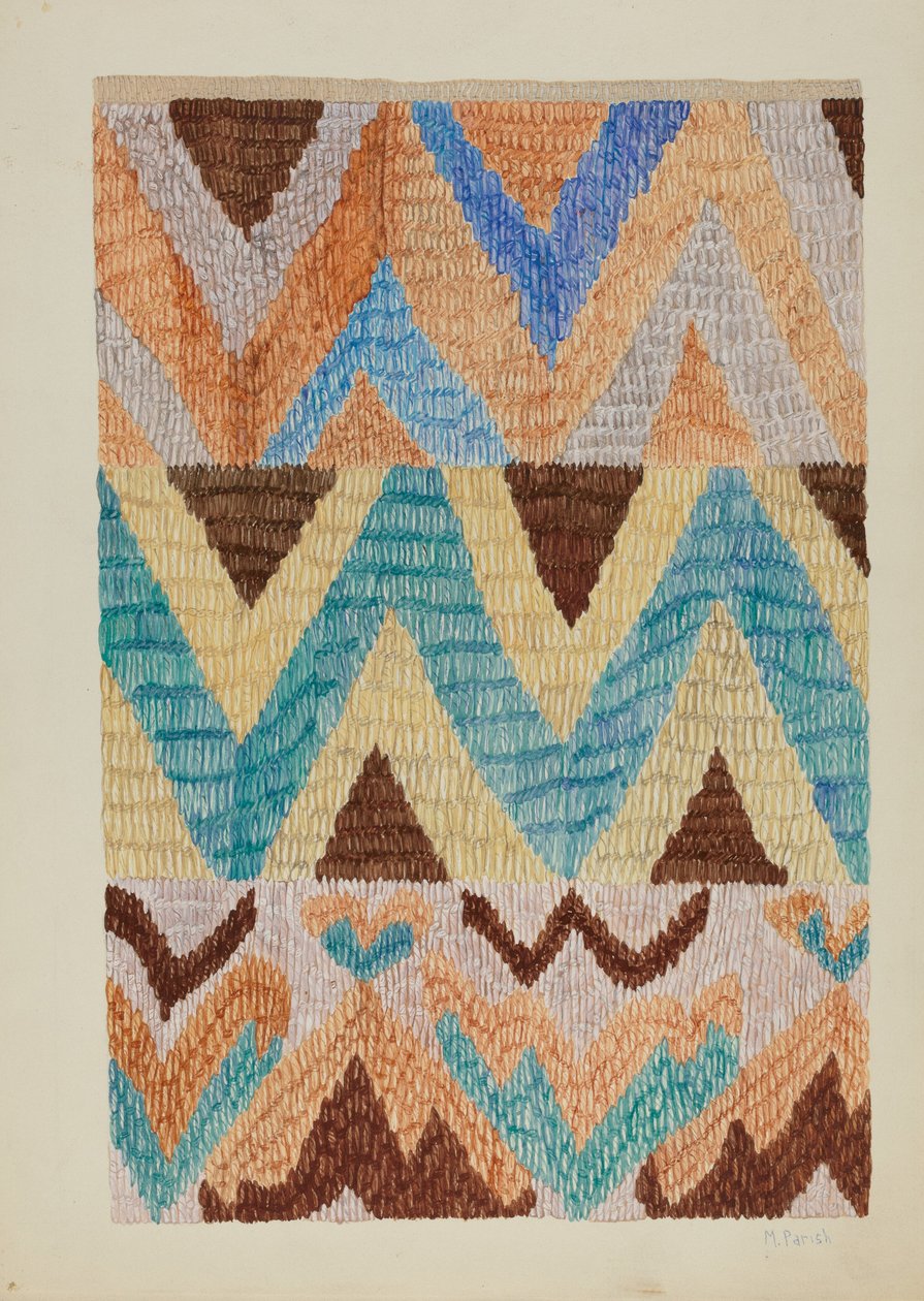 Colcha sengetæppe, ca. 1937. af Marjery Parish