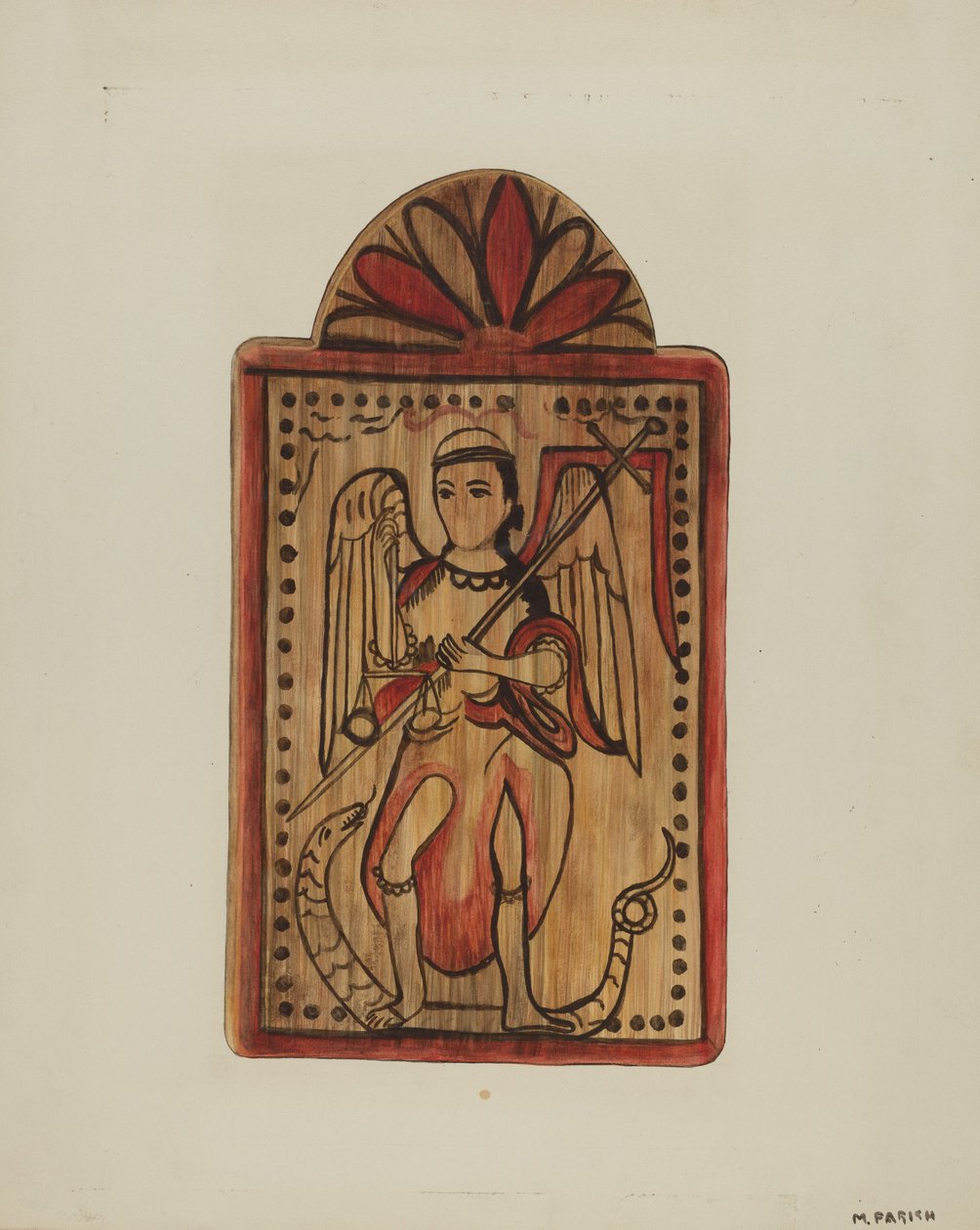 Santo St. Michael, ca. 1939. af Marjery Parish