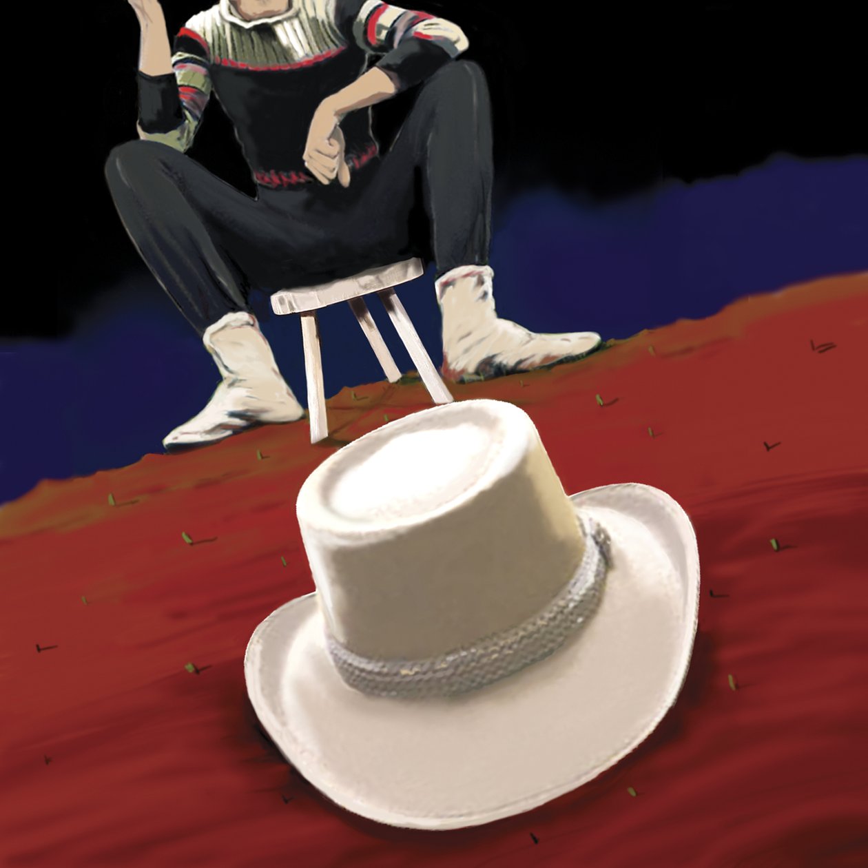 The White Hat, 2008 (akryl på lærred) af Marjorie Weiss