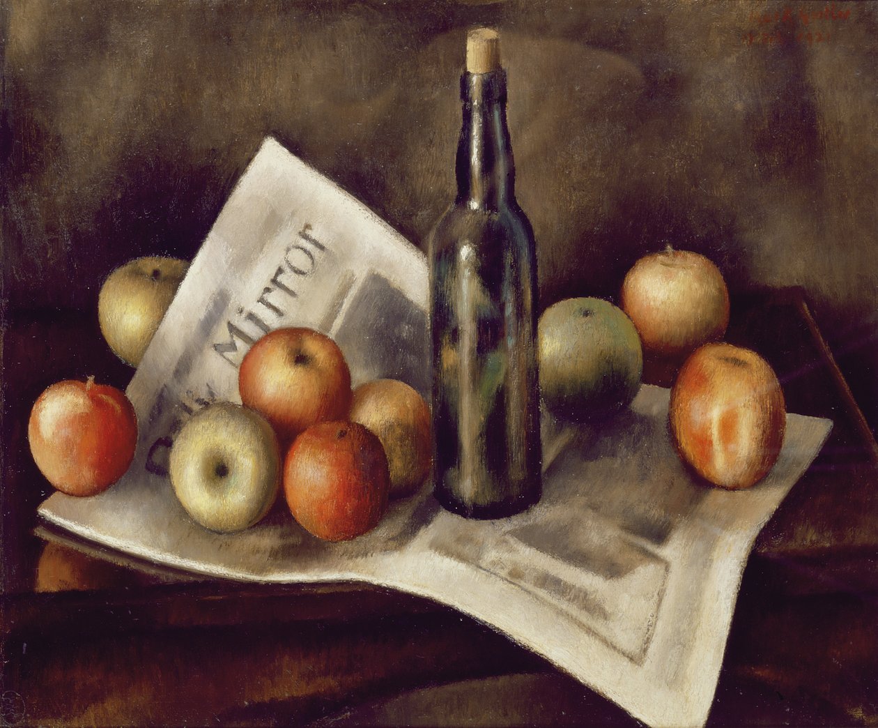 Stilleben med æbler, 1921 af Mark Gertler