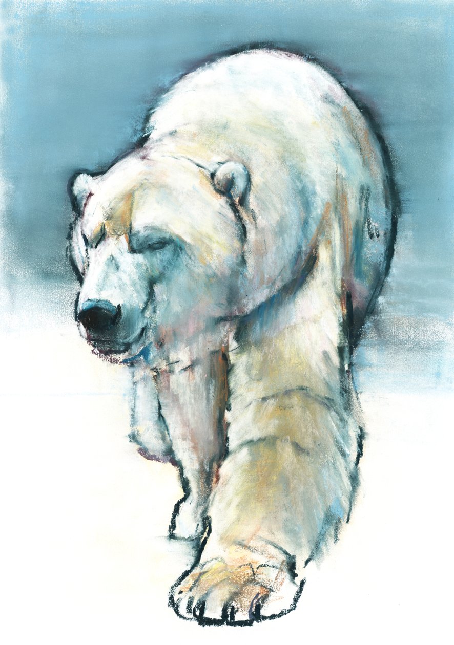 Aqua Sky, 2016, (2016), (2016), (conté og pastel på papir) af Mark Adlington