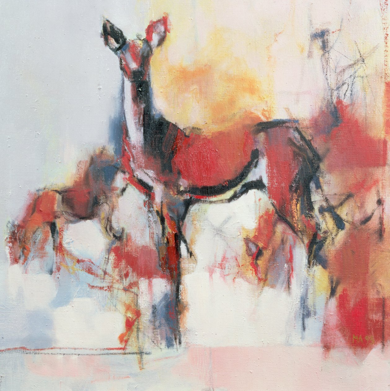 Hinds om vinteren, 1995 af Mark Adlington