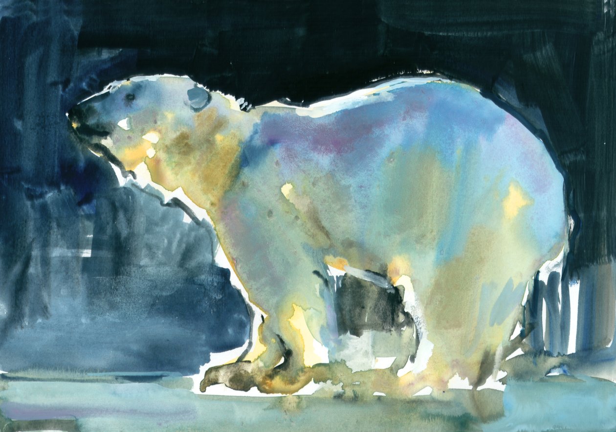 Ice Silhouette, 2016, (akvarel og gouache på papir) af Mark Adlington
