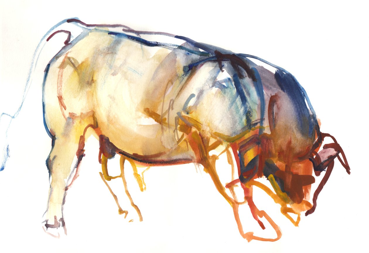 Lille Tyr, 2010, (akvarel og gouache på papir) af Mark Adlington