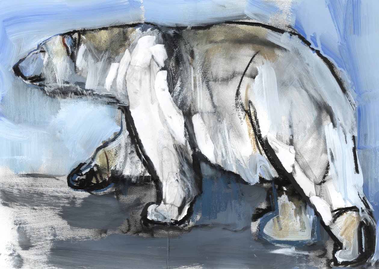 Polar, 2013, (blandet medier og collage på papir) af Mark Adlington