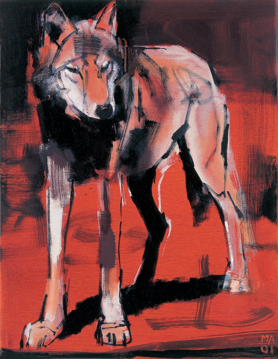 Summer Wolf, 2001 (blandet medier på lærred) af Mark Adlington