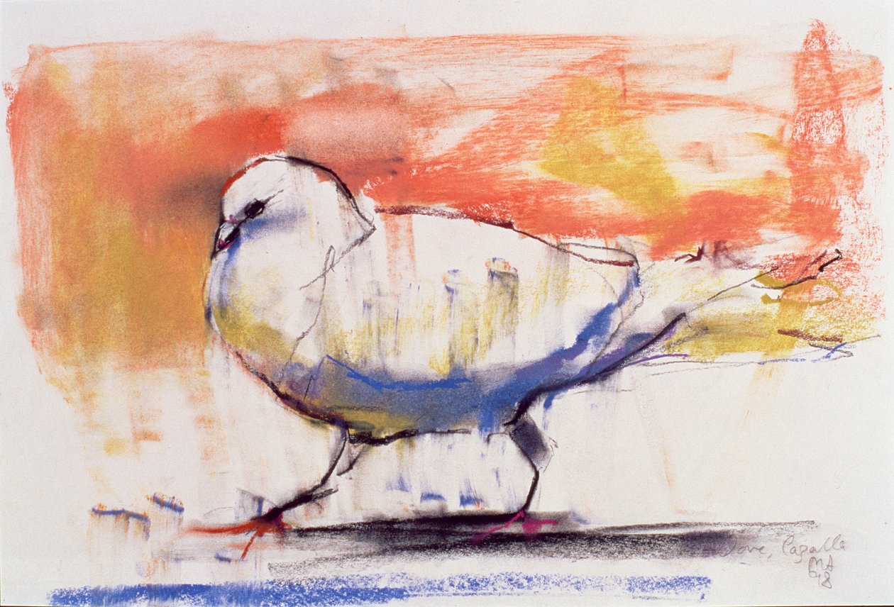 Walking Dove, Trasierra, 1998 (konte og trækul på papir) af Mark Adlington