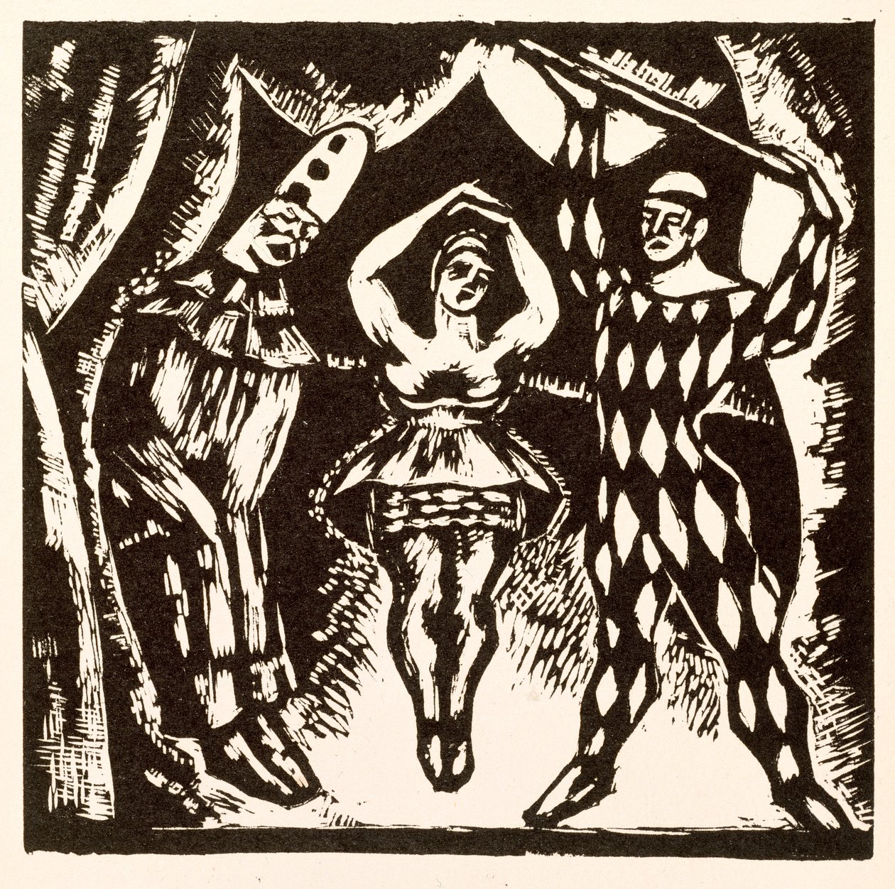 Harlekinade, træsnit af Roger Fry af Mark Gertler