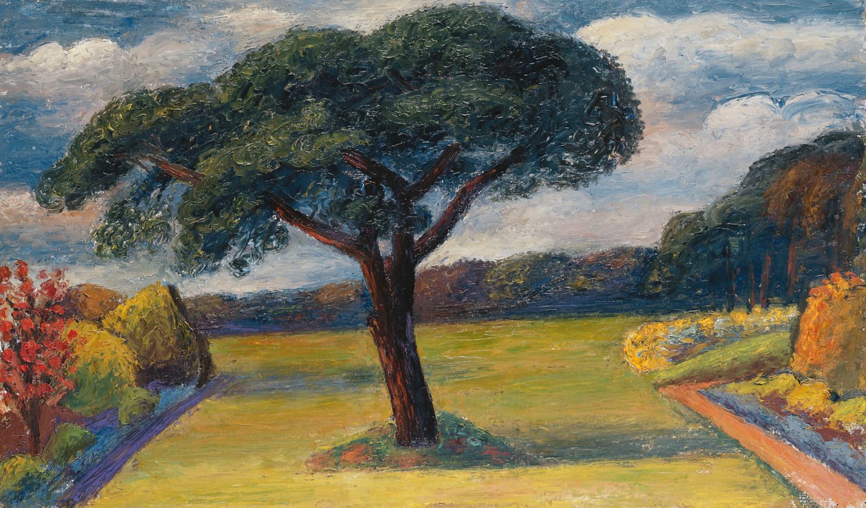 Hautbois, Norfolk, ca. 1936 (olie på lærred) af Mark Gertler